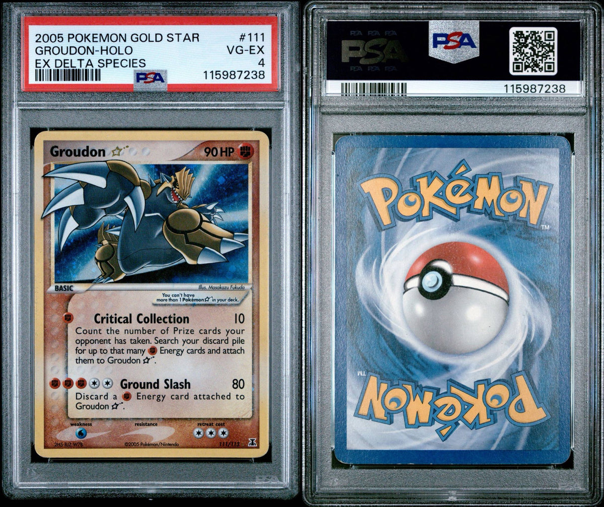 Groudon Gold Star #111 – EX Delta Species – PSA 4