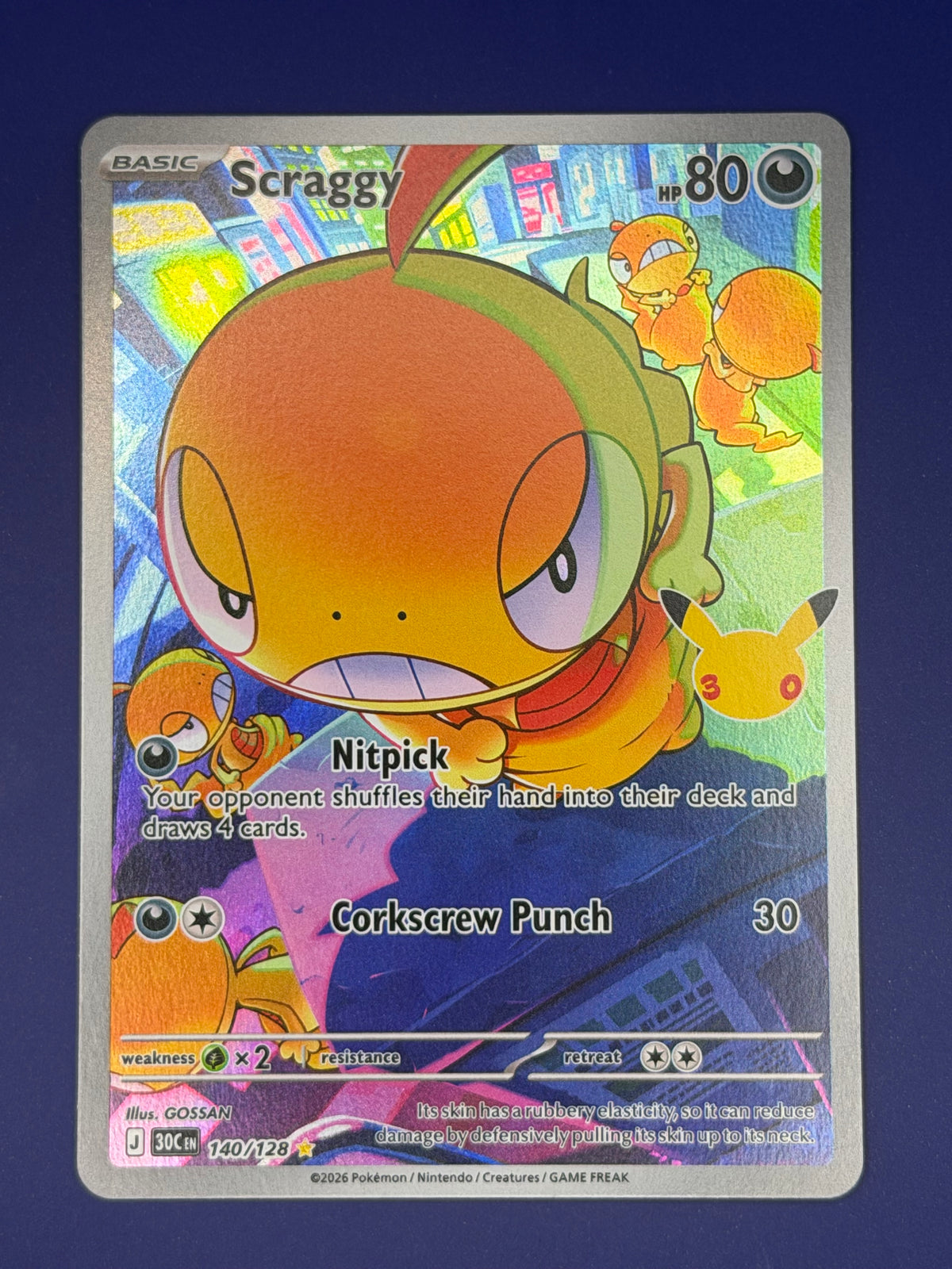 Scraggy – 140/128 Illustration Rare – 30th Celebration