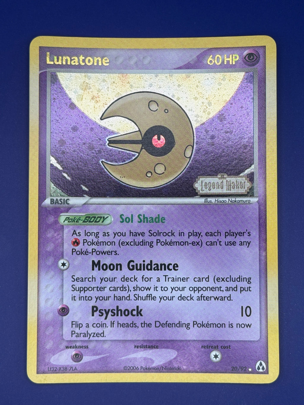 Lunatone – 20/92 Reverse Holo Stamped – EX Legend Maker